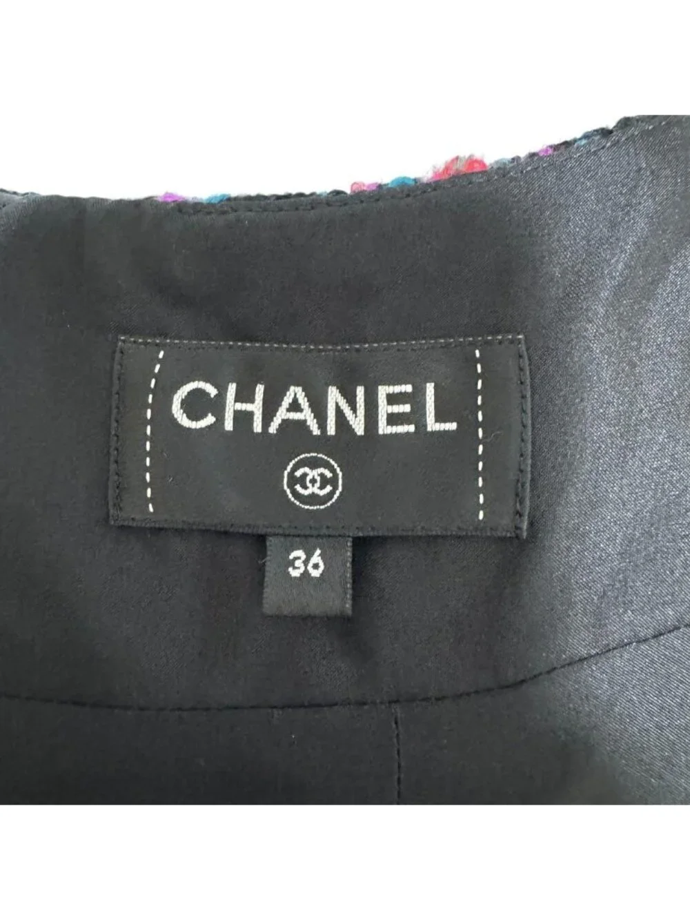 Chanel CC Logo Button Tweed Skirt 36